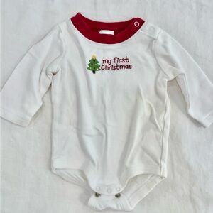 Gymboree White and Red Christmas Baby Bodysuit